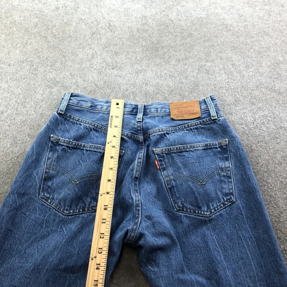 Levis 501 90s Jeans Womens 28 Blue Medium Wash High Rise Relaxed Straight - Picture 12 of 12